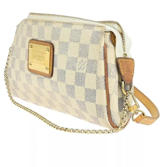 LOUIS VUITTON Eva 2Way Chain Shoulder Bag Damier Azur Leather WE N55214 10YF973 - Picture 7 of 15